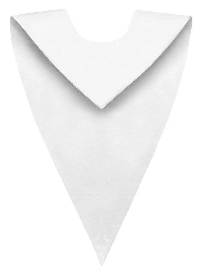 CLERKMANS White Graduation V-Neck Stole